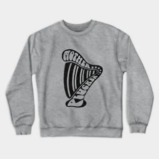 Mother Plucker Distressed Black Harp Crewneck Sweatshirt